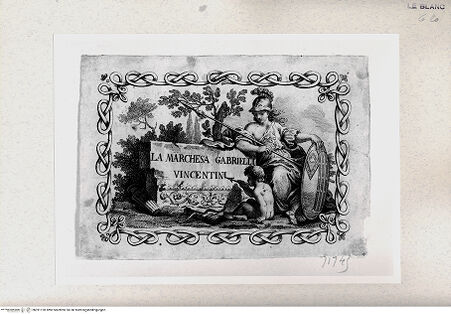 Vorderseite von GNS [http://creativecommons.org/publicdomain/mark/1.0/] Visitenkarte: La Marchesa Gabrielli Vincentini - , bh391120. Foto.