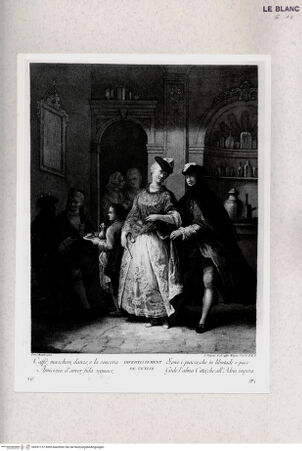 Vorderseite von Gabinetto Nazionale delle Stampe [http://creativecommons.org/publicdomain/mark/1.0/] "Divertissement de Venise"; (aus einer Serie von 6 Blatt verschiedener Stecher nach Motiven von F. Maggiotto) - , bh391137. Foto.