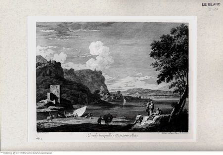 Vorderseite von Gabinetto Nazionale delle Stampe [http://creativecommons.org/publicdomain/mark/1.0/] Landschaft mit Schiffern - , bh391175. Foto.
