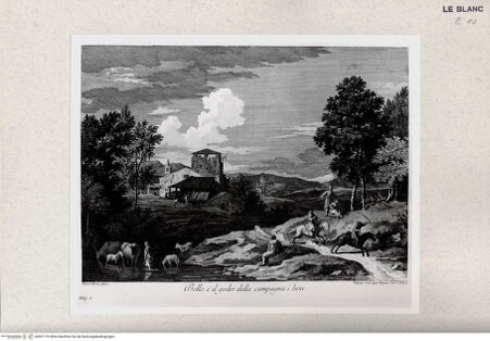 Vorderseite von Gabinetto Nazionale delle Stampe [http://creativecommons.org/publicdomain/mark/1.0/] Landschaft mit Bauern - , bh391176. Foto.