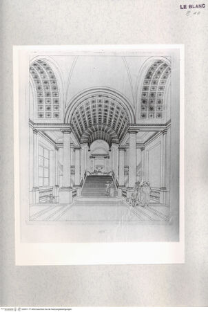 Vorderseite von Istituto Nazionale per la Grafica - Calcografia [http://creativecommons.org/publicdomain/mark/1.0/] Serie von 14 Ansichten des Museo Pio Clementino, Vaticano"Scala Simonetti" (der 2. Absatz der Treppe) - , bh391177. Foto.