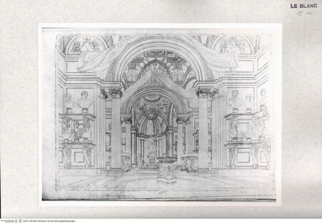 Vorderseite von Istituto Nazionale per la Grafica - Calcografia [http://creativecommons.org/publicdomain/mark/1.0/] Serie von 14 Ansichten des Museo Pio Clementino, VaticanoSaal der Büsten mit Jupiter - , bh391180. Foto.