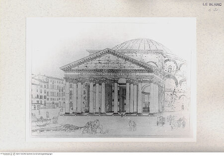 Vorderseite von Calcografia [http://creativecommons.org/publicdomain/mark/1.0/] Ansicht des Pantheons - , bh391198. Foto.