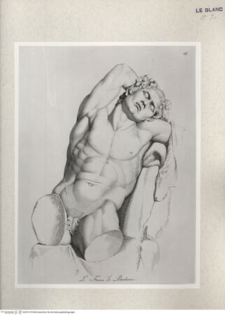 Vorderseite von Istituto Nazionale per la Grafica [http://creativecommons.org/publicdomain/mark/1.0/] Giovanni Volpato - Raphael Morghen, "Principes du dessin...", Roma 1786Der Faun Barberini (Bl 27) - , bh391218. Foto.