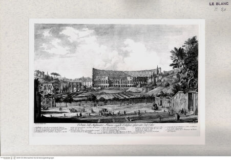 Vorderseite von Istituto Nazionale per la Grafica [http://creativecommons.org/publicdomain/mark/1.0/] Das Kolosseum (aus einer Serie verschiedener Stecher nach Francesco Panninis Ansichten von Rom und Umgebung, 1773-1780) - , bh391232. Foto.