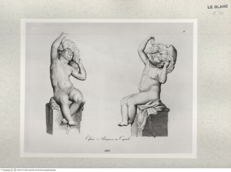 Vorderseite von Istituto Nazionale per la Grafica [http://creativecommons.org/publicdomain/mark/1.0/] Giovanni Volpato - Raphael Morghen, "Principes du dessin...", Roma 1786Putti vom Kapitol (Bl 11) - , bh391237. Foto.