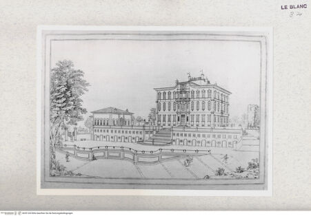 Vorderseite von Calcografia [http://creativecommons.org/publicdomain/mark/1.0/] Vedute di ville di Roma e dintorniVilla Patrizi - , bh391243. Foto.