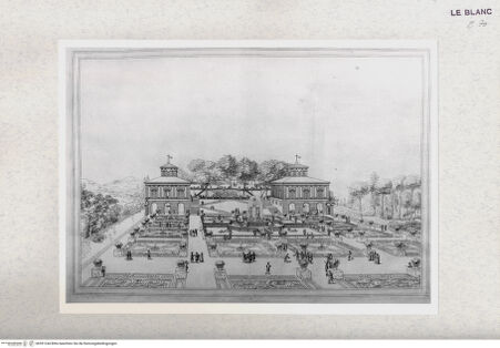 Vorderseite von Calcografia [http://creativecommons.org/publicdomain/mark/1.0/] Vedute di ville di Roma e dintorniVilla Lante a Bagnaia - , bh391244. Foto.