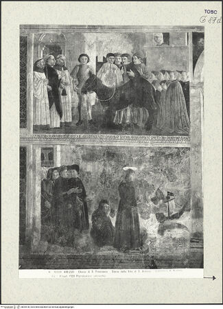 Vorderseite von Alinari [https://www.deutsche-digitale-bibliothek.de/content/lizenzen/rv-ez/] Heimsuchung; der heilige Antonius von Padua und Szenen aus seinem LebenSzenen aus dem Leben des heiligen Antonius: Wunder des Esels; Predigt den Fischen - Gesamtansicht, bh394146_recto. Foto.