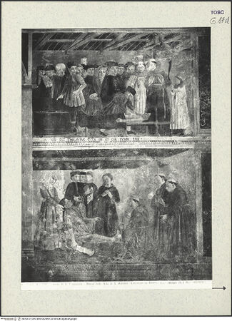 Vorderseite von Alinari [https://www.deutsche-digitale-bibliothek.de/content/lizenzen/rv-ez/] Heimsuchung; der heilige Antonius von Padua und Szenen aus seinem LebenSzenen aus dem Leben des heiligen Antonius: Der heilige Antonius entdeckt das Herz eines Geizigen in der Goldtruhe; die Heilung des Jünglings, der ihm das Bein abschnitt - Gesamtansicht, bh394147_recto. Foto.