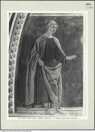 Vorderseite von Alinari [https://www.deutsche-digitale-bibliothek.de/content/lizenzen/rv-ez/] Die Kreuzlegende, Propheten und HeiligenStirnwandProphet - Gesamtansicht, bh394169_recto. Foto.