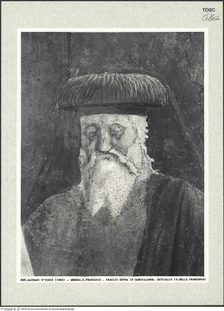 Vorderseite von Alinari [https://www.deutsche-digitale-bibliothek.de/content/lizenzen/rv-ez/] Die Kreuzlegende, Propheten und HeiligenLinke WandErhöhung des Heiligen Kreuzes - Detail, bh394196_recto. Foto.