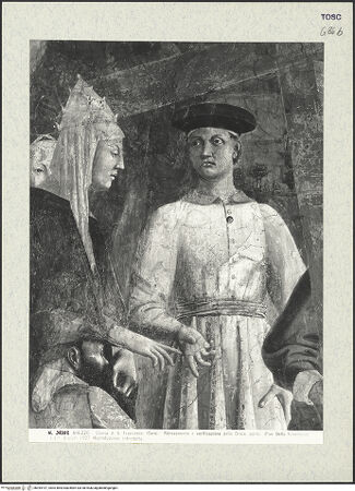 Vorderseite von Alinari [https://www.deutsche-digitale-bibliothek.de/content/lizenzen/rv-ez/] Die Kreuzlegende, Propheten und HeiligenLinke WandDie Auffindung und Prüfung des wahren Kreuzes - Die Auffindung des wahren Kreuzes, Detail, bh394197_recto. Foto.