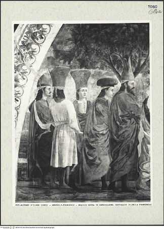 Vorderseite von Alinari [https://www.deutsche-digitale-bibliothek.de/content/lizenzen/rv-ez/] Die Kreuzlegende, Propheten und HeiligenLinke WandErhöhung des Heiligen Kreuzes - Detail, bh394199_recto. Foto.