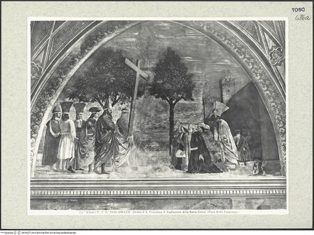 Vorderseite von Alinari [https://www.deutsche-digitale-bibliothek.de/content/lizenzen/rv-ez/] Die Kreuzlegende, Propheten und HeiligenLinke WandErhöhung des Heiligen Kreuzes - Gesamtansicht, bh394207_recto. Foto.