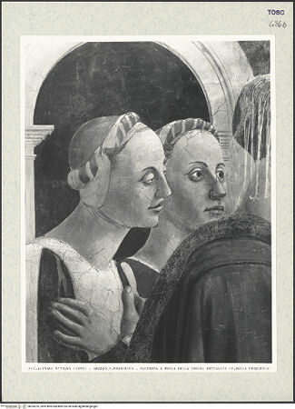 Vorderseite von Alinari [https://www.deutsche-digitale-bibliothek.de/content/lizenzen/rv-ez/] Die Kreuzlegende, Propheten und HeiligenLinke WandDie Auffindung und Prüfung des wahren Kreuzes - Die Prüfung des wahren Kreuzes, Detail, bh394210_recto. Foto.