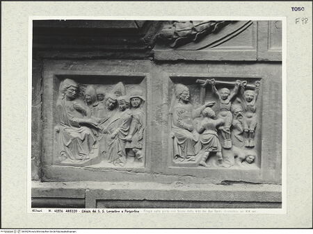 Vorderseite von Alinari [https://www.deutsche-digitale-bibliothek.de/content/lizenzen/rv-ez/] Szenen aus dem Leben der heiligen Lorentinus und Pergentinus - Detail, bh394296_recto. Foto.