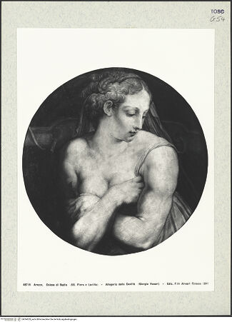 Vorderseite von Alinari [https://www.deutsche-digitale-bibliothek.de/content/lizenzen/rv-ez/] Hochaltar (Altare Vasari)Rechte SchmalseiteDie heiligen Antonius Abbas und Franziskus; Castitas - Castitas, bh394329_recto. Foto.