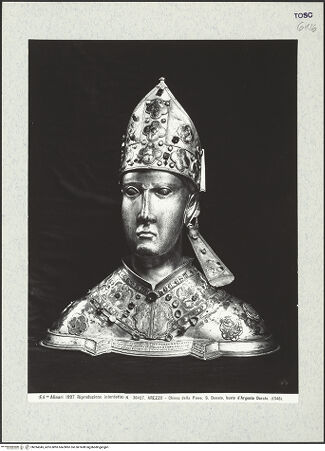 Vorderseite von Alinari [https://www.deutsche-digitale-bibliothek.de/content/lizenzen/rv-ez/] Büstenreliquiar des Kopfes des heiligen Donatus - Frontalansicht, bh394345_recto. Foto.