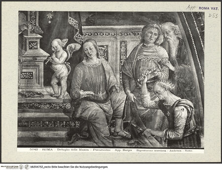 Vorderseite von Alinari [https://www.deutsche-digitale-bibliothek.de/content/lizenzen/rv-ez/] Wand- und Deckendekoration der Sala delle Scienze e delle Arti LiberaliPersonifikation der Musik - Detail, bh394752_recto. Foto.