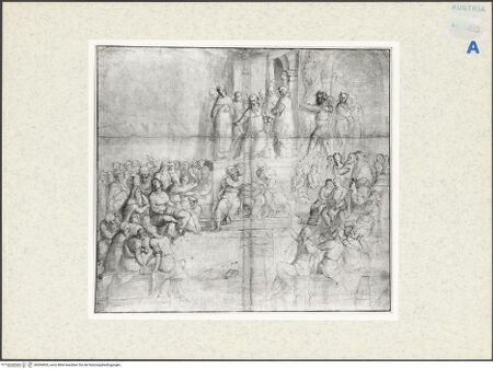 Vorderseite von Albertina [https://www.deutsche-digitale-bibliothek.de/content/lizenzen/rv-ez/] Dominikanermönche diskutieren die Lehrinhalte - , bh394902_recto. Foto.