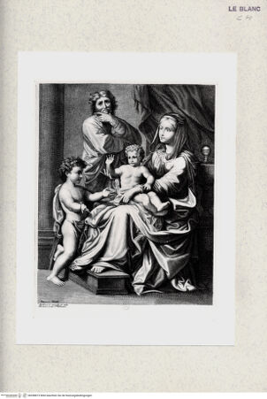 Vorderseite von Bibliothèque Nationale [http://creativecommons.org/publicdomain/mark/1.0/] Die Heilige Familie mit dem Johannesknaben - , bh398873. Foto.