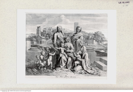 Vorderseite von Bibliothèque Nationale [http://creativecommons.org/publicdomain/mark/1.0/] Die Heilige Familie mit zehn Figuren - , bh398875. Foto.