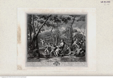 Vorderseite von Bibliothèque Nationale [http://creativecommons.org/publicdomain/mark/1.0/] Armida lässt den schlafenden Rinaldo zu ihrem Zauberpalast bringen - , bh398892. Foto.