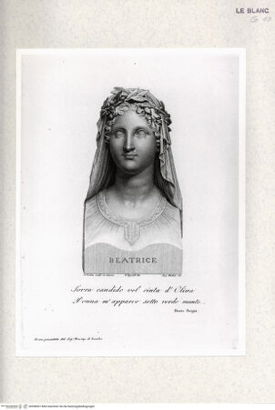 Vorderseite von Istituto Nazionale per la Grafica-Calcografia [http://creativecommons.org/publicdomain/mark/1.0/] Büste der Beatrice Dantes - , bh398907. Foto.