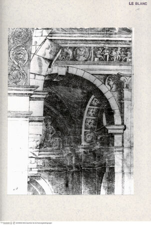 Vorderseite von Archivo Fotografico dei Civici Musei [http://creativecommons.org/publicdomain/mark/1.0/] "Tempio in rovina" (Architekturzeichnung mit Figuren) - Detail, bh398983. Foto.