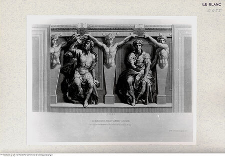 Vorderseite von Istituto Nazionale per la Grafica-Calcografia [http://creativecommons.org/publicdomain/mark/1.0/] Serie verschiedener Stecher nach den Sockelfiguren in den Vatikanischen StanzenDie Könige an den Sockeln der Stanza dell'Incendio - , bh399008. Foto.