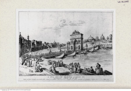 Vorderseite von Istituto Nazionale per la Grafica [http://creativecommons.org/publicdomain/mark/1.0/] Triumphbrücke mit dem Triumphbogen in Ripetta - , bh399014. Foto.