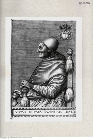 Vorderseite von Istituto Nazionale per la Grafica [http://creativecommons.org/publicdomain/mark/1.0/] Sixtus IV. della Rovere (aus einer Serie verschiedener Päpste) - , bh399028. Foto.