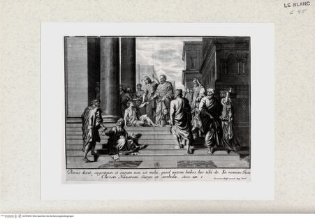 Vorderseite von Bibliothèque Nationale [http://creativecommons.org/publicdomain/mark/1.0/] Die Heiligen Petrus und Johannes heilen den Lahmen - , bh399092. Foto.