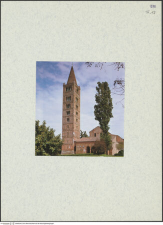 Vorderseite von unbekannt [https://www.deutsche-digitale-bibliothek.de/content/lizenzen/rv-ez/] Abbazia di PomposaAußenbau - Kirche und Campanile von Südwesten, bh400299_recto. Foto.
