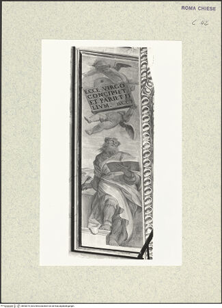 Vorderseite von Sopr. BAS ROMA [https://rightsstatements.org/page/CNE/1.0/] Zyklus von Szenen aus dem Marienlebenrechte Wand: Der Prophet Jesaja - , bh400374_recto. Foto.