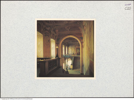 Vorderseite von unbekannt [https://www.deutsche-digitale-bibliothek.de/content/lizenzen/rv-ez/] Palazzo RealePalazzo InferioreTreppe mit Quadraturmalerei von Vincenzo Re - Teilansicht, bh400824_recto. Foto.