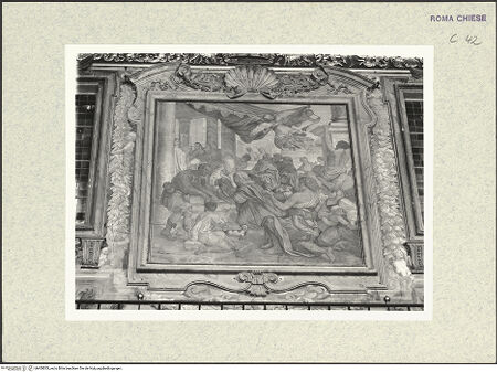 Vorderseite von Sopr. BAS ROMA [https://www.deutsche-digitale-bibliothek.de/content/lizenzen/rv-ez/] Zyklus von Szenen aus dem Marienlebenrechte Wand: Mariä Tempelgang - , bh400833_recto. Foto.