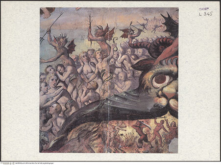 Vorderseite von unbekannt [https://www.deutsche-digitale-bibliothek.de/content/lizenzen/rv-fz/] Jüngstes Gericht - Detail, bh400968_recto. Foto.