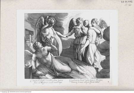 Vorderseite von Istituto Nazionale per la Grafica [http://creativecommons.org/publicdomain/mark/1.0/] Das Leben des Heiligen BrunoDormit, et Angelico recreatus ... (Blatt 5) - , bh402948. Foto.