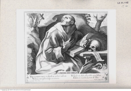 Vorderseite von Istituto Nazionale per la Grafica [http://creativecommons.org/publicdomain/mark/1.0/] Das Leben des Heiligen BrunoVitae in morte notas ... (Bl 2) - , bh402951. Foto.