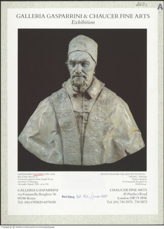 Vorderseite von unbekannt [https://www.deutsche-digitale-bibliothek.de/content/lizenzen/rv-ez/] Büste Innozenz' X. - , bh403943_recto. Foto.