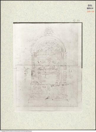 Vorderseite von Staatliche Museen zu Berlin - Preußischer Kulturbesitz [https://www.deutsche-digitale-bibliothek.de/content/lizenzen/rv-ez/] Codex BerolinensisStudie zum Grabmal Papst Paul II. - , bh404264_recto. Foto.