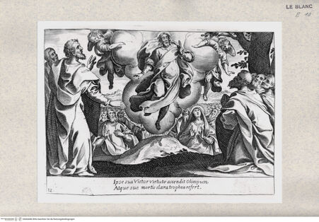 Vorderseite von Istituto Nazionale per la Grafica-Calcografia [http://creativecommons.org/publicdomain/mark/1.0/] Christi Himmelfahrt; (Blatt 12 aus der Serie "I 15 Misteri del Rosario") - , bh404486. Foto.
