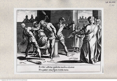 Vorderseite von Istituto Nazionale per la Grafica-Calcografia [http://creativecommons.org/publicdomain/mark/1.0/] Die Geisselung; (Blatt [7] aus der Serie "I 15 Misteri del Rosario") - , bh404492. Foto.