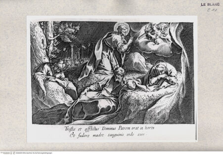 Vorderseite von Istituto Nazionale per la Grafica-Calcografia [http://creativecommons.org/publicdomain/mark/1.0/] Jesus im Gethsemane; (Blatt [6] aus der Serie "I 15 Misteri del Rosario") - , bh404493. Foto.