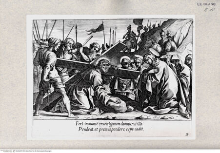 Vorderseite von Istituto Nazionale per la Grafica-Calcografia [http://creativecommons.org/publicdomain/mark/1.0/] Dei Kreuzung; (Blatt 9 aus der Serie "I 15 Misteri del Rosario") - , bh404495. Foto.