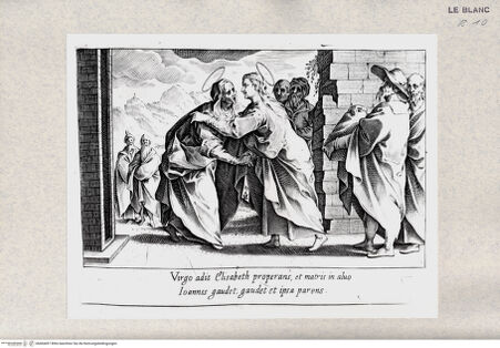 Vorderseite von Istituto Nazionale per la Grafica-Calcografia [http://creativecommons.org/publicdomain/mark/1.0/] Die Heimsuchung; (Blatt [2] aus der Serie "I 15 Misteri del Rosario") - , bh404497. Foto.