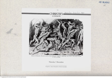 Vorderseite von  [http://creativecommons.org/publicdomain/mark/1.0/] Herkules kämpft mit den Riesen (1. Zustand) - , bh404885. Foto.