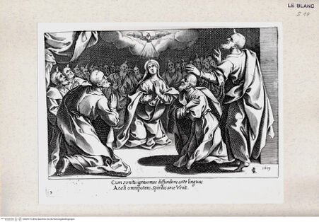 Vorderseite von Istituto Nazionale per la Grafica-Calcografia [http://creativecommons.org/publicdomain/mark/1.0/] Das Pfingstwunder; (Blatt 13 aus der Serie "I 15 Misteri del Rosario") - , bh405174. Foto.